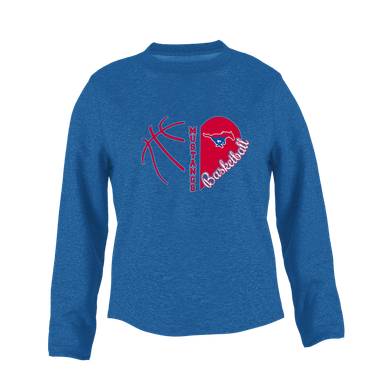 Parkland Mustangs Heart Basketball Women's Sweatshirt