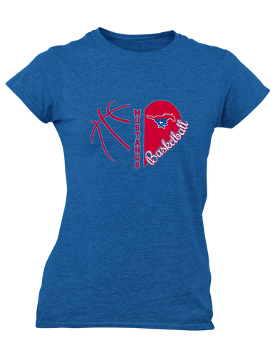 Parkland Mustangs Heart Basketball Women's Premium SS T-Shirt