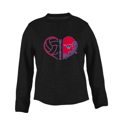 Parkland Mustangs Heart Volleyball Women's Sweatshirt