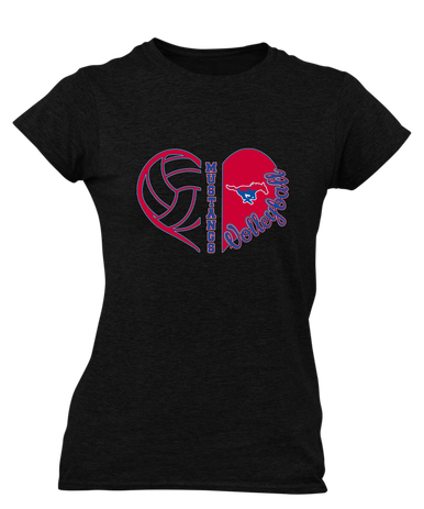 Parkland Mustangs Heart Volleyball Women's Premium SS T-Shirt