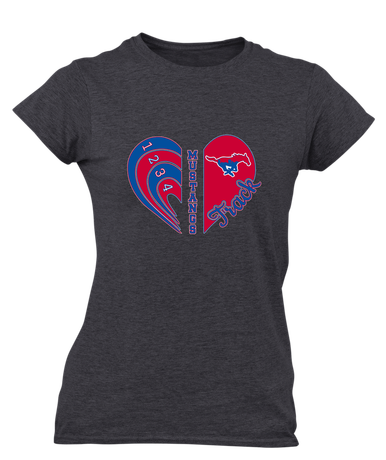 Parkland Mustangs Heart Track Women's SS T-Shirt