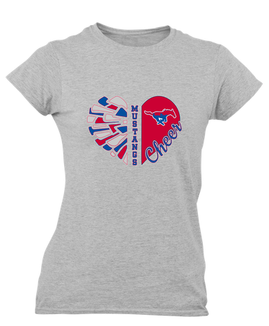 Parkland Mustangs Heart Cheer Women's SS T-Shirt
