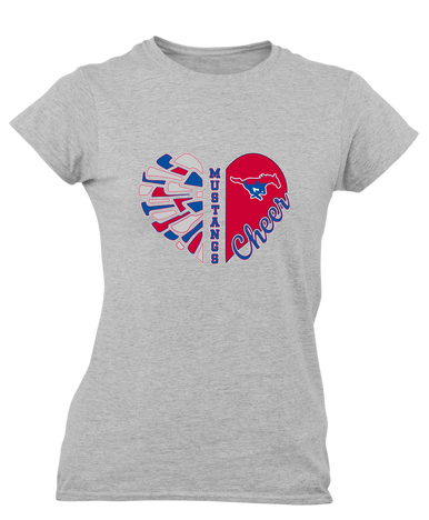 Parkland Mustangs Heart Cheer Women's Premium SS T-Shirt