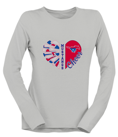 Parkland Mustangs Heart Cheer Women's Premium LS T-Shirt