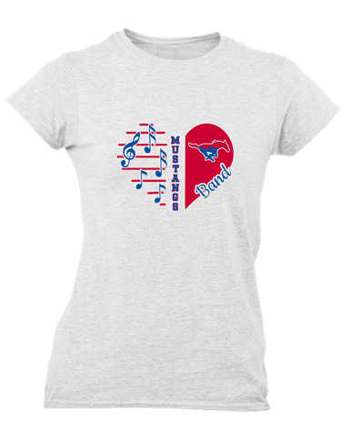 Parkland Mustangs Heart Band Women's Premium SS T-Shirt