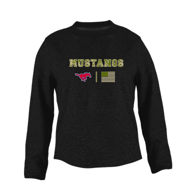 Thomas Jefferson Mustangs Camo Flag Women's Sweatshirt