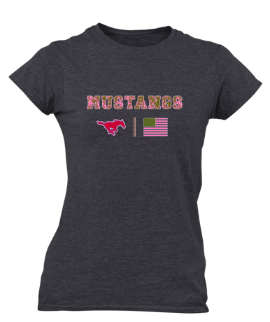 Thomas Jefferson Mustangs Pink Camo Flag Women's Premium SS T-Shirt