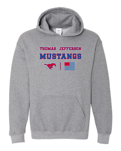 Thomas Jefferson Mustangs Spirit Flag Men's Hoodie