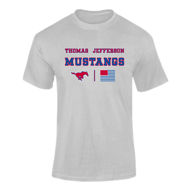 Thomas Jefferson Mustangs Spirit Flag Men's SS T-Shirt