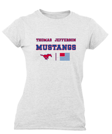 Thomas Jefferson Mustangs Spirit Flag Women's SS T-Shirt