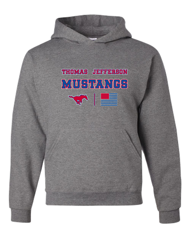 Thomas Jefferson Mustangs Spirit Flag Men's Premium Hoodie