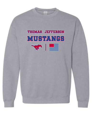 Thomas Jefferson Mustangs Spirit Flag Men's Sweatshirt