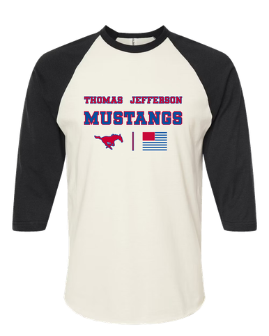 Thomas Jefferson Mustangs Spirit Flag Women's Baseball T-Shirt