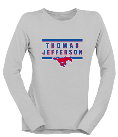 Thomas Jefferson Mustangs Mascot #4 Women's LS T-Shirt
