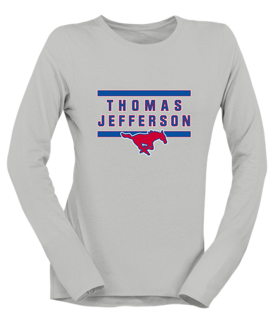 Thomas Jefferson Mustangs Mascot #4 Women's Premium LS T-Shirt