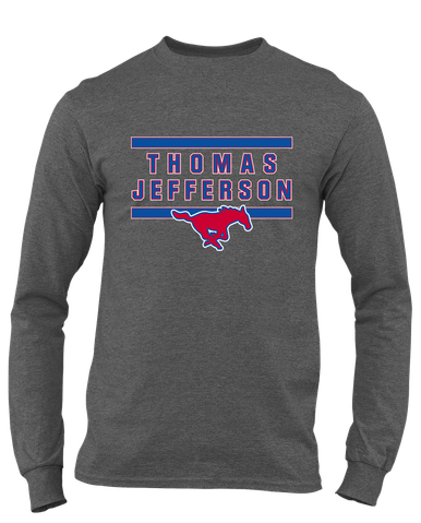 Thomas Jefferson Mustangs Mascot #4 Men's LS T-Shirt