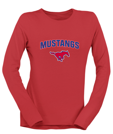 Thomas Jefferson Mustangs Mascot #6 Women's LS T-Shirt