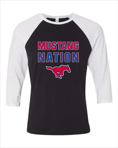Thomas Jefferson Mustangs Nation #2 Women's Baseball T-Shirt