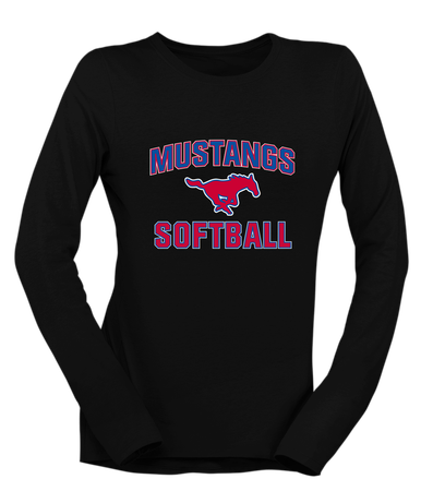 Thomas Jefferson Mustangs Softball #1 Women's LS T-Shirt