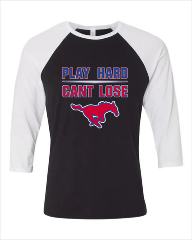 Thomas Jefferson Mustangs Play Hard, Can't Lose Women's Baseball T-Shirt