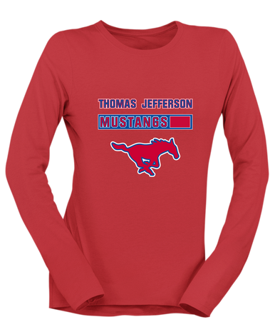Thomas Jefferson Mustangs Mascot #7 Women's Premium LS T-Shirt