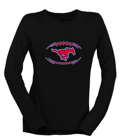 Thomas Jefferson Mustangs Football #3 Women's Premium LS T-Shirt