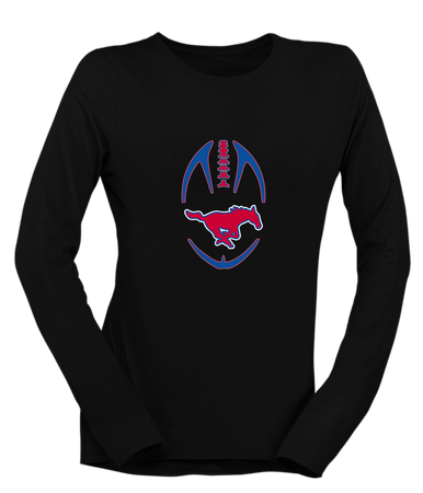 Thomas Jefferson Mustangs Football #4 Women's LS T-Shirt