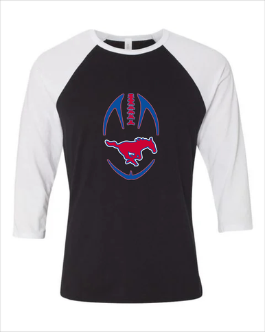 Thomas Jefferson Mustangs Football #4 Women's Baseball T-Shirt
