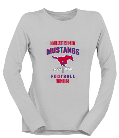 Thomas Jefferson Mustangs Football #6 Women's LS T-Shirt