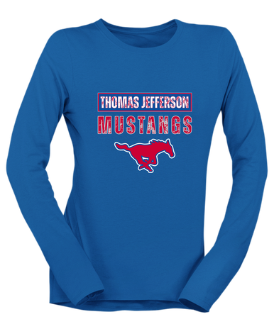 Thomas Jefferson Mustangs Mascot #9 Women's Premium LS T-Shirt