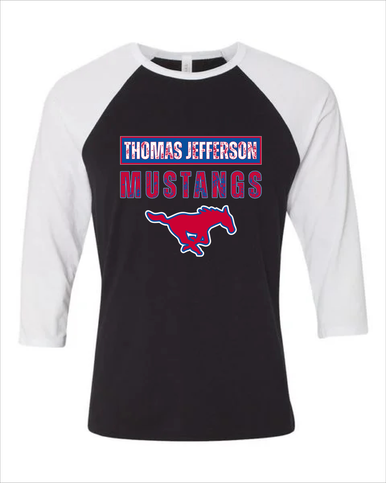 Thomas Jefferson Mustangs Mascot #9 Men's Baseball T-Shirt