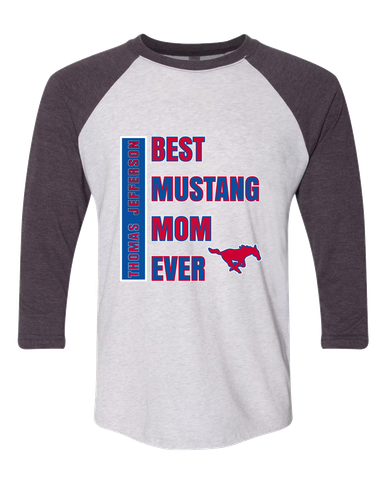Thomas Jefferson Mustangs Best Mustang Mom Women's Baseball T-Shirt