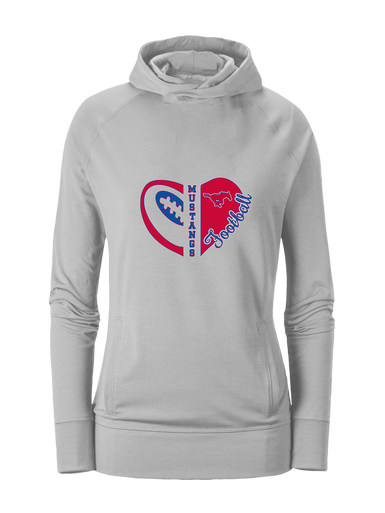 Thomas Jefferson Mustangs Heart Football Women's Hoodie