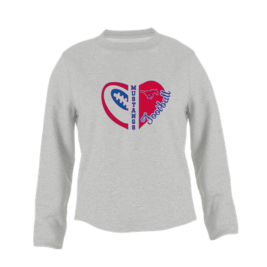 Thomas Jefferson Mustangs Heart Football Women's Sweatshirt