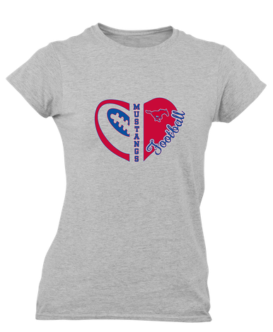 Thomas Jefferson Mustangs Heart Football Women's Premium SS T-Shirt