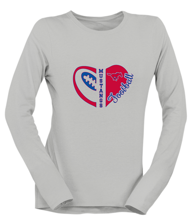 Thomas Jefferson Mustangs Heart Football Women's Premium LS T-Shirt