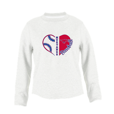 Thomas Jefferson Mustangs Heart Baseball Women's Sweatshirt