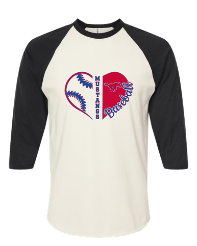 Thomas Jefferson Mustangs Heart Baseball Women's Baseball T-Shirt