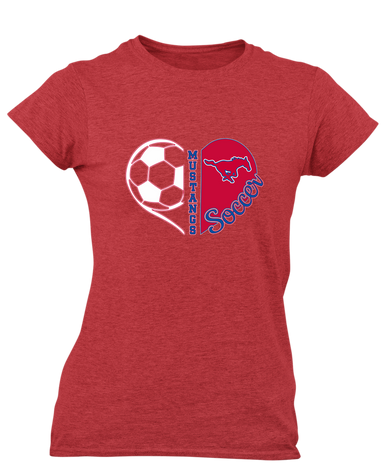 Thomas Jefferson Mustangs Heart Soccer Women's Premium SS T-Shirt
