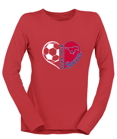 Thomas Jefferson Mustangs Heart Soccer Women's Premium LS T-Shirt