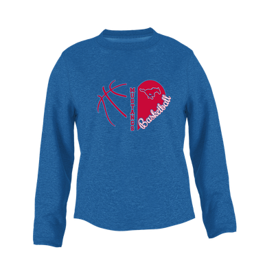 Thomas Jefferson Mustangs Heart Basketball Women's Sweatshirt