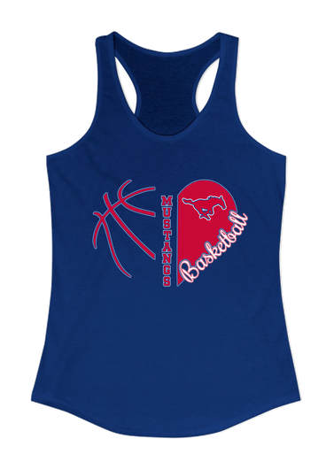 Thomas Jefferson Mustangs Heart Basketball Women's Tank Top