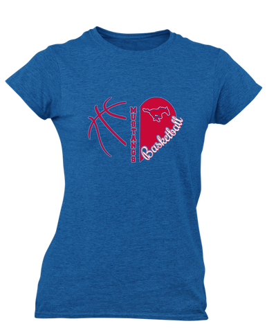 Thomas Jefferson Mustangs Heart Basketball Women's Premium SS T-Shirt