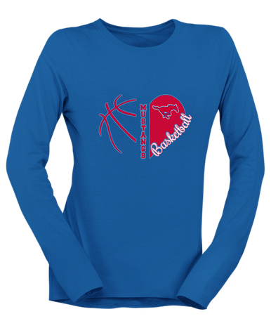 Thomas Jefferson Mustangs Heart Basketball Women's Premium LS T-Shirt