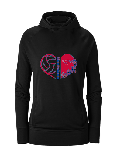 Thomas Jefferson Mustangs Heart Volleyball Women's Hoodie