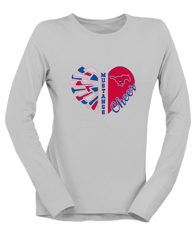 Thomas Jefferson Mustangs Heart Cheer Women's LS T-Shirt