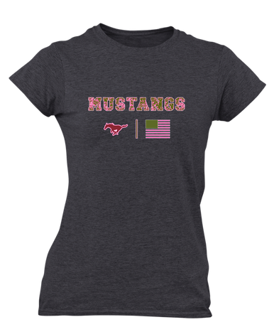 Westfield Mustangs Pink Camo Flag Women's SS T-Shirt