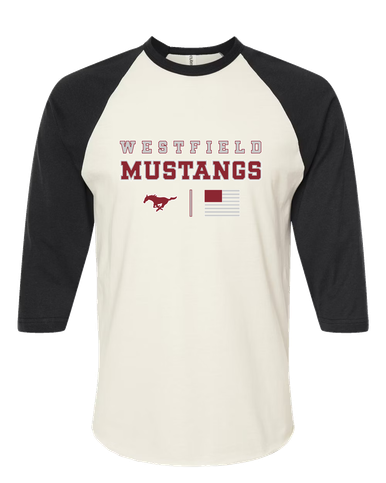 Westfield Mustangs Spirit Flag Women's Baseball T-Shirt