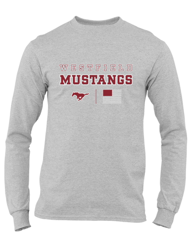 Westfield Mustangs Spirit Flag Men's Premium LS T-Shirt