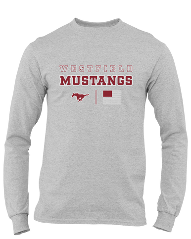 Westfield Mustangs Spirit Flag Men's LS T-Shirt